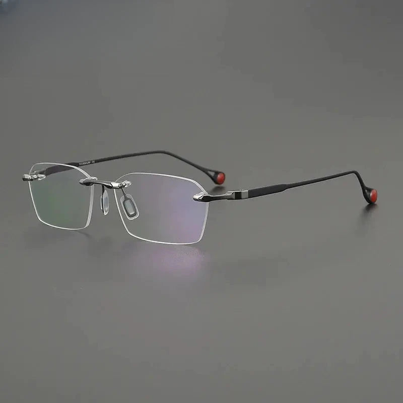 Unisex Oval Rimless Titanium Prescription Glasses G41307 — view 7 | Rx Spectacle