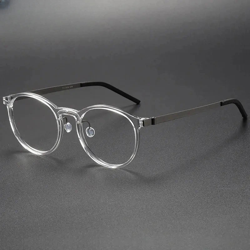 Unisex Oval Full Rim Titanium Prescription Glasses 18362 — view 7 | Rx Spectacle