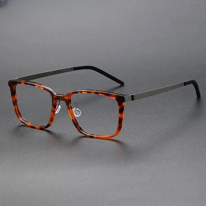 Women's Square Full Rim Titanium Prescription Glasses 18217 — view 8 | Rx Spectacle