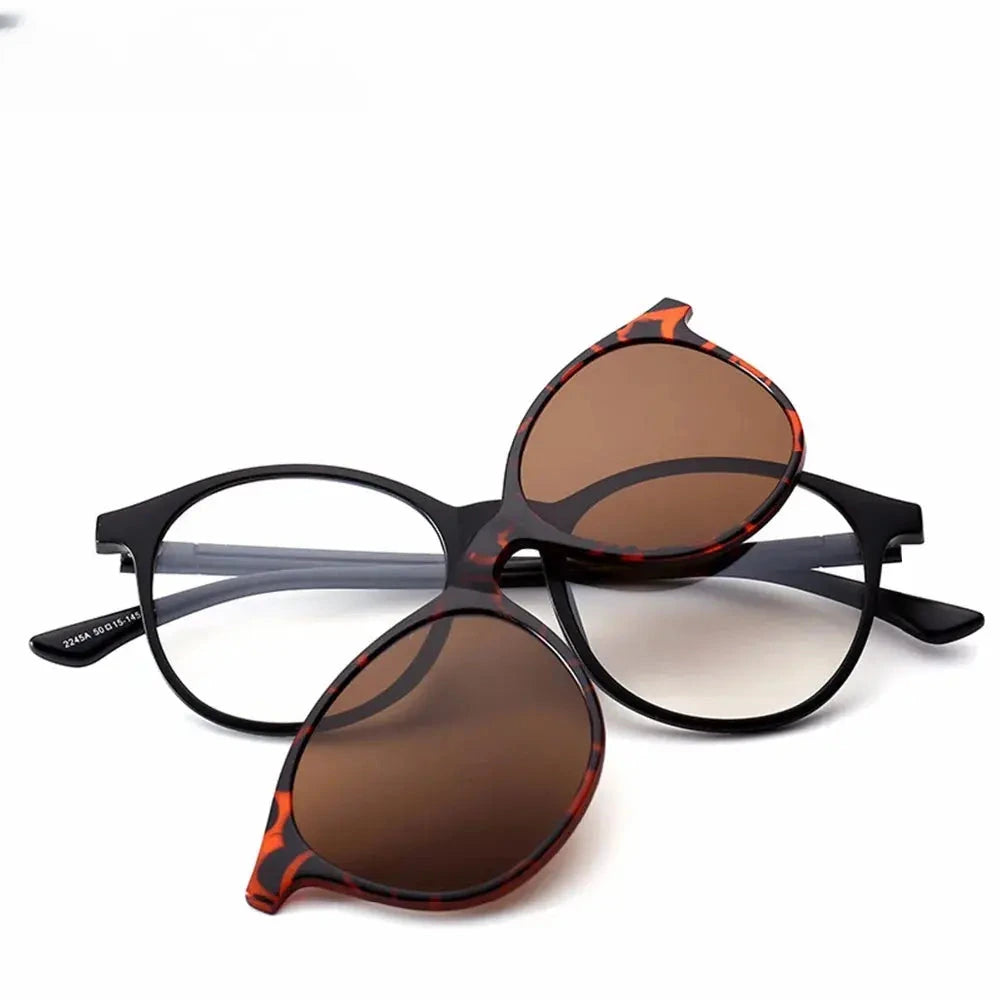 Women's Square Full Rim Titanium Clip-On Prescription Glasses 72245 — view 5 | Rx Spectacle
