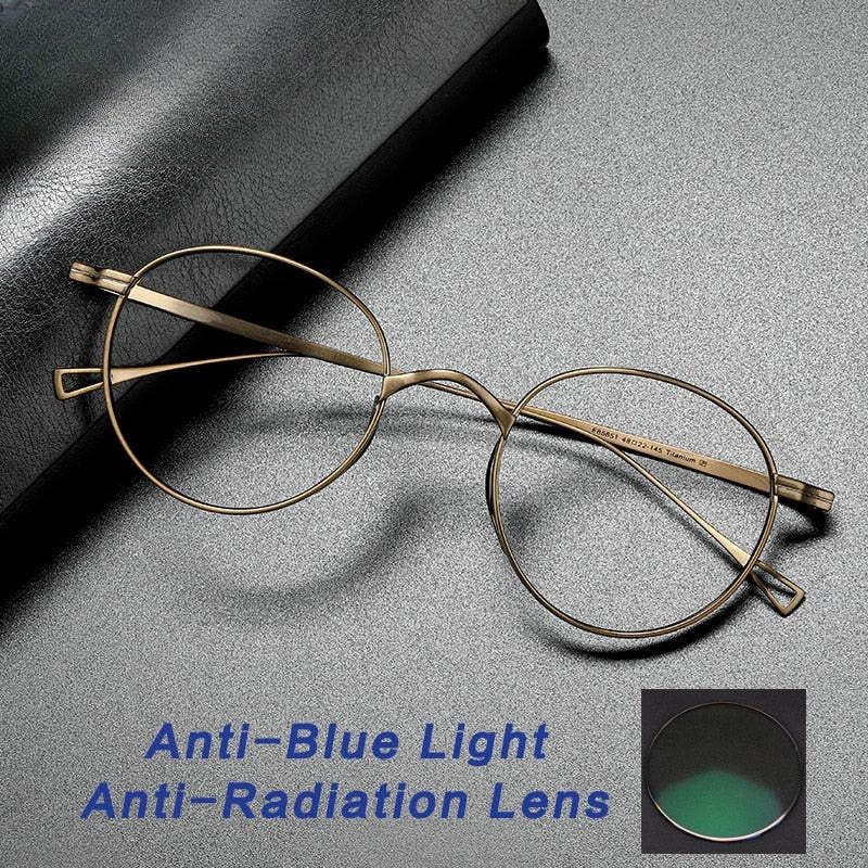 Unisex Round Full Rim Titanium Prescription Glasses Gxyj485 — view 12 | Rx Spectacle