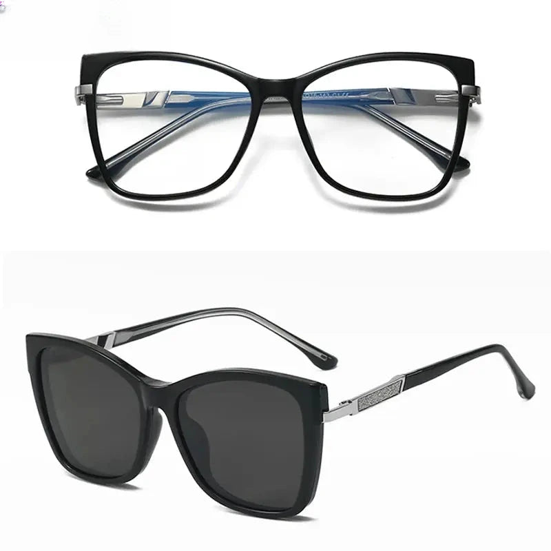 Women's Cat Eye Full Rim Titanium Clip-On Reading Glasses 860032 — view 7 | Rx Spectacle