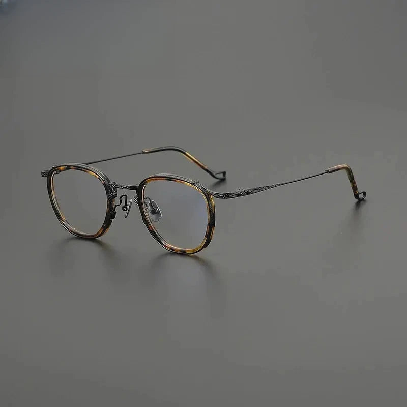 Unisex Square Full Rim Titanium Oversized Prescription Glasses G9016 — view 7 | Rx Spectacle