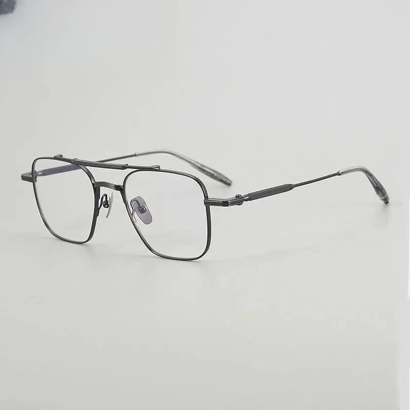 Unisex Square Full Rim Titanium Prescription Glasses 716830 — view 6 | Rx Spectacle