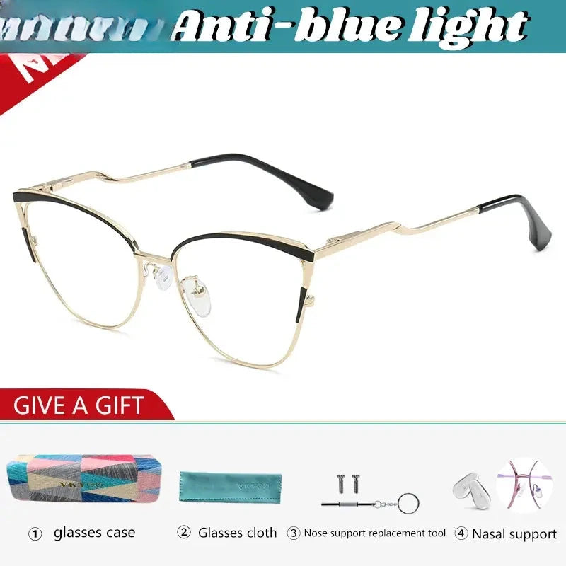 Women's Cat Eye Full Rim Titanium Reading Glasses 680014 — view 7 | Rx Spectacle