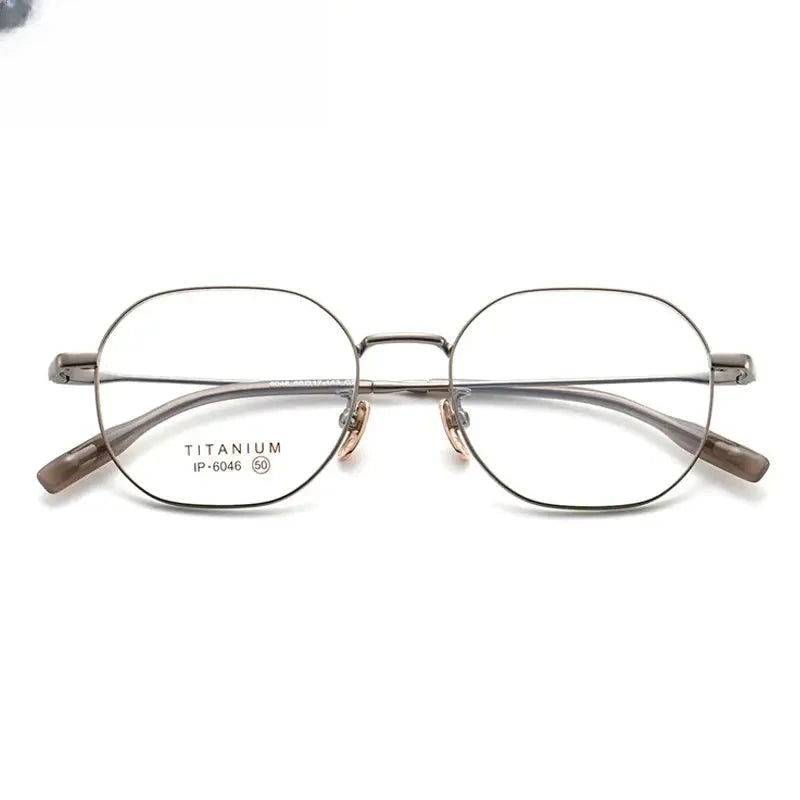 Women's Oval Full Rim Titanium Flat Top Prescription Glasses 406046 — view 7 | Rx Spectacle
