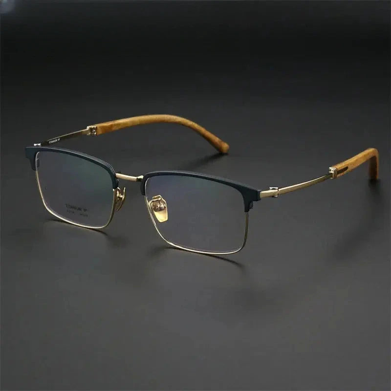 Women's Square Full Rim Titanium Prescription Glasses 612336 — view 6 | Rx Spectacle