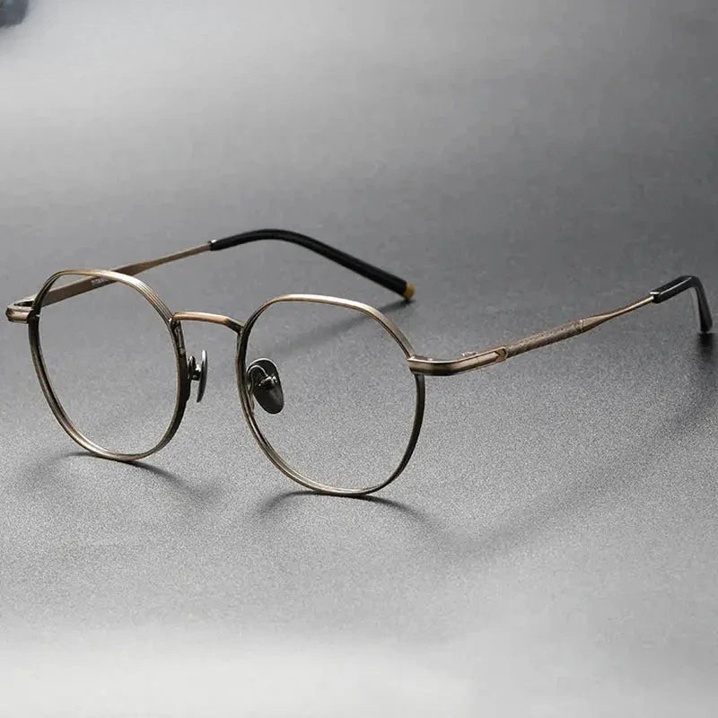 Women's Round Full Rim Titanium Flat Top Prescription Glasses 13877 — view 6 | Rx Spectacle