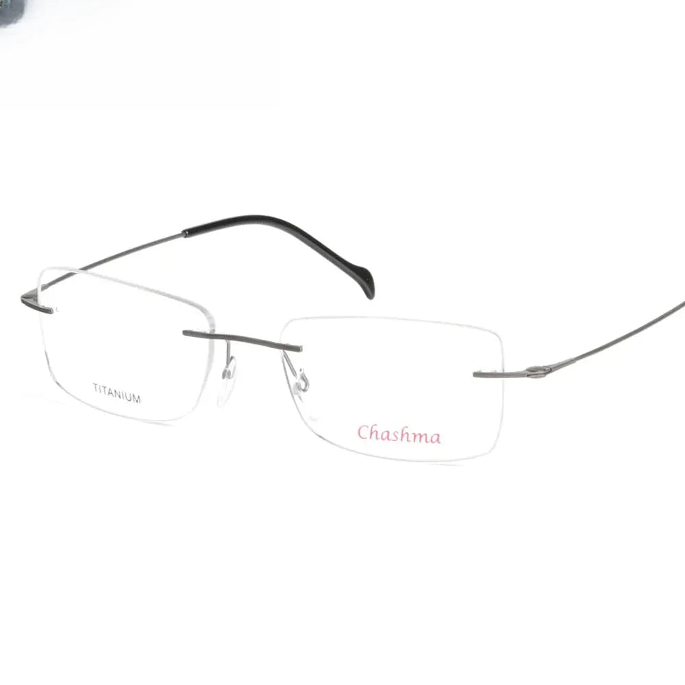Men's Square Rimless Titanium Prescription Glasses 16008 — view 4 | Rx Spectacle