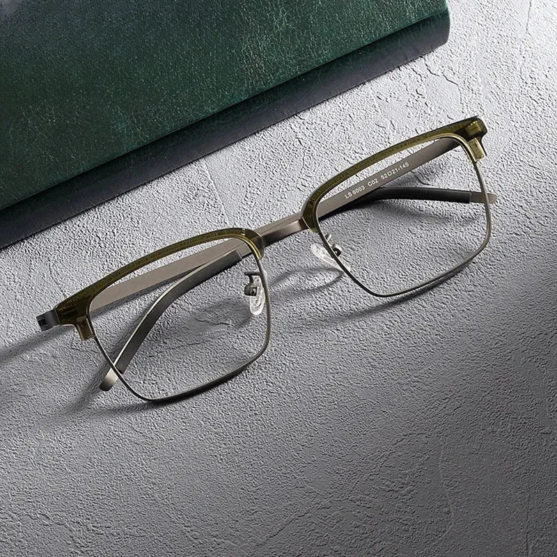 Unisex Square Full Rim Acetate Screwless Prescription Glasses 1236 — view 7 | Rx Spectacle