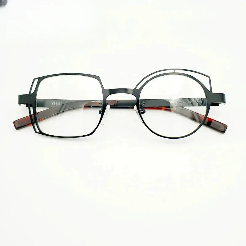 Women's Round Full Rim Stainless Steel Prescription Glasses 8110 — view 4 | Rx Spectacle