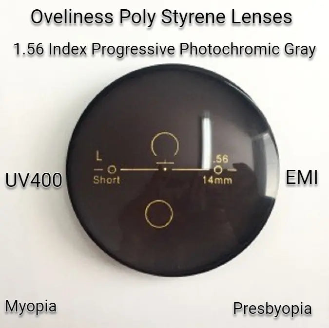 1.56 Index Free Form Poly Styrene Progressive Photochromic Gray Lenses — view 1 | Rx Spectacle