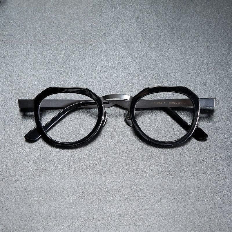 Unisex Round Full Rim Titanium Prescription Glasses Gxyj919 — view 10 | Rx Spectacle
