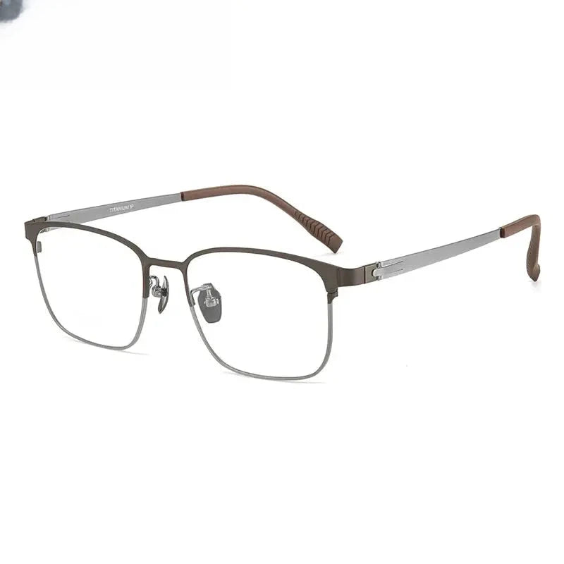 Men's Square Full Rim Titanium Prescription Glasses 401285 — view 7 | Rx Spectacle