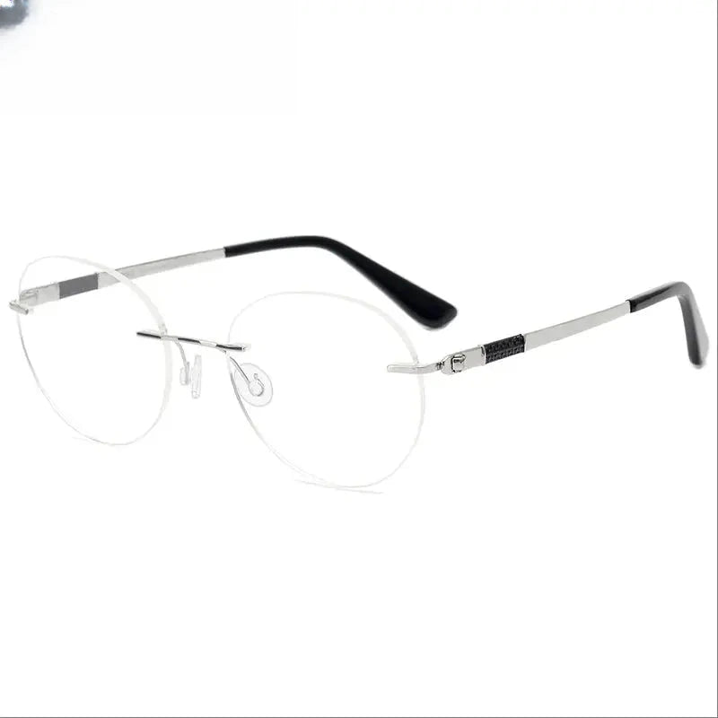Women's Oval Rimless Titanium Prescription Glasses 501276 — view 6 | Rx Spectacle