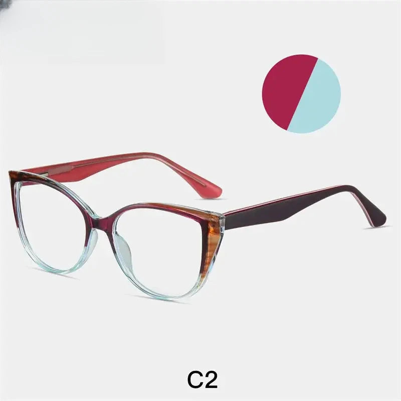Women's Cat Eye Full Rim Titanium Prescription Glasses 87224 — view 8 | Rx Spectacle