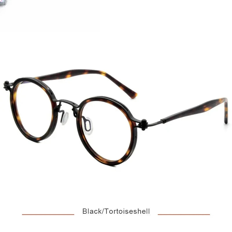 Unisex Round Full Rim Titanium Prescription Glasses 55862 — view 8 | Rx Spectacle