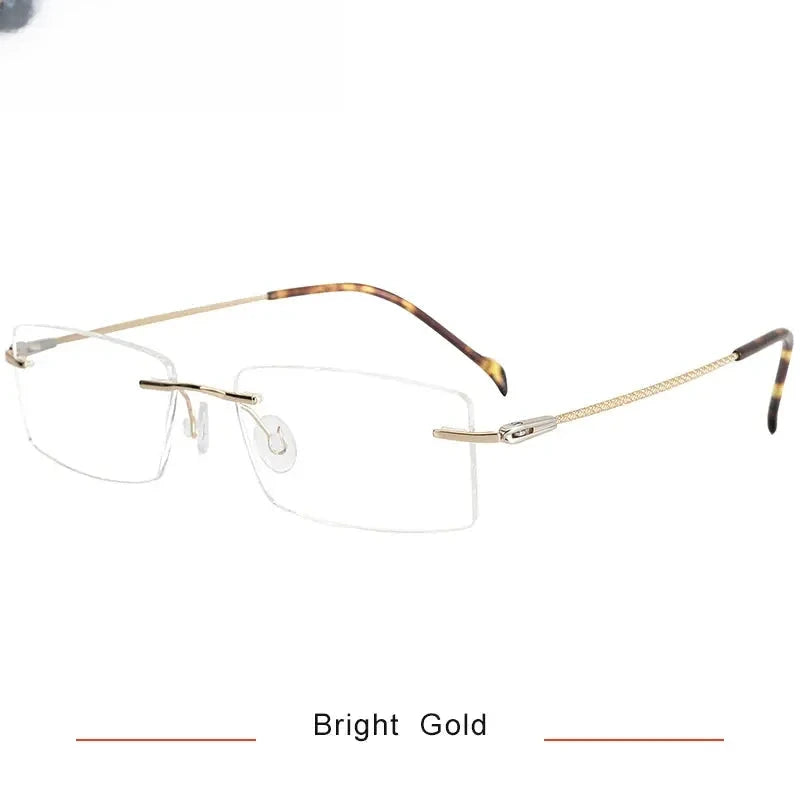 Women's Square Rimless Titanium Prescription Glasses 716074 — view 5 | Rx Spectacle