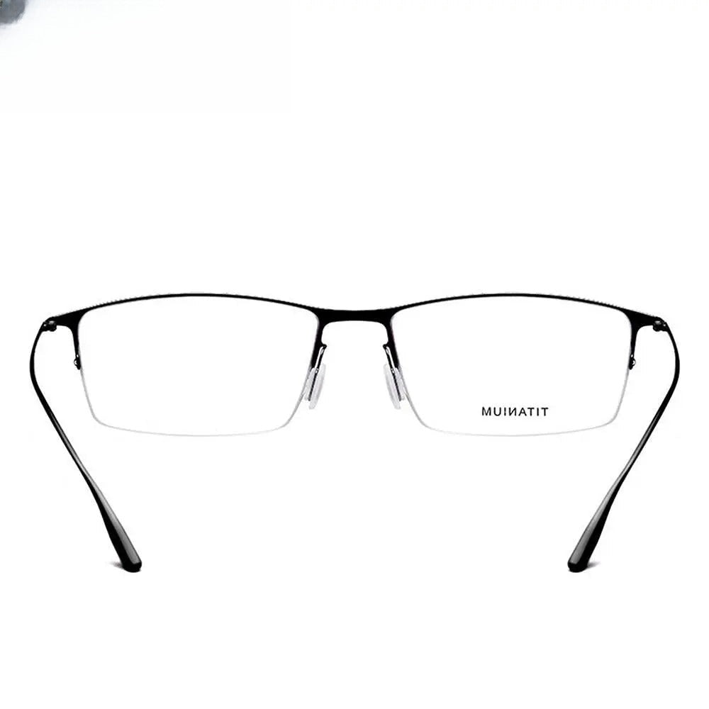 Men's Square Semi-Rimless Titanium Prescription Glasses 2611 — view 11 | Rx Spectacle
