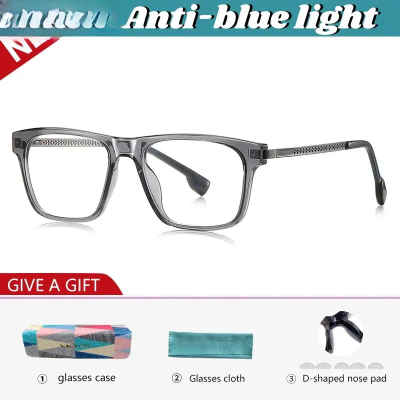 Unisex Square Full Rim Titanium Reading Glasses 97203 — view 7 | Rx Spectacle