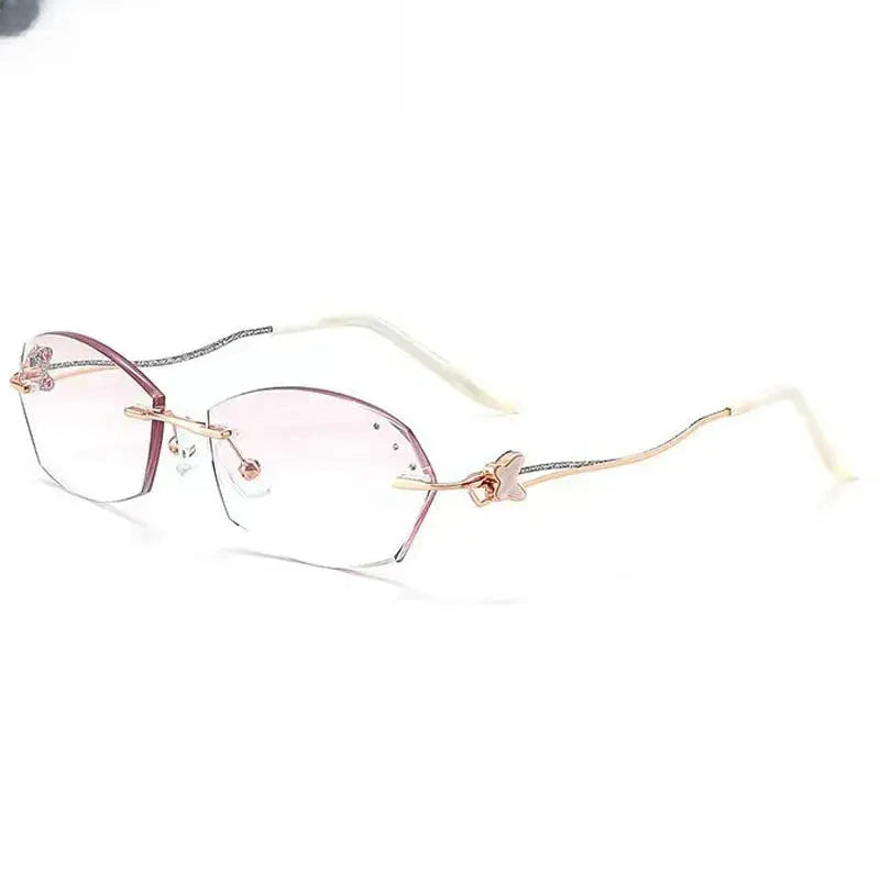 Women's Oval Rimless Titanium Prescription Glasses 54050 — view 3 | Rx Spectacle