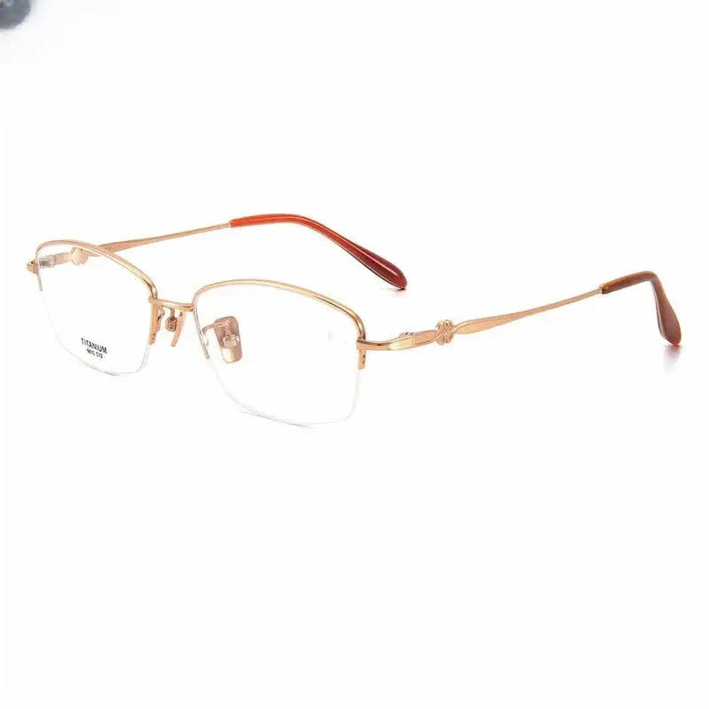 Women's Oval Semi-Rimless Titanium Prescription Glasses 776810 — view 6 | Rx Spectacle