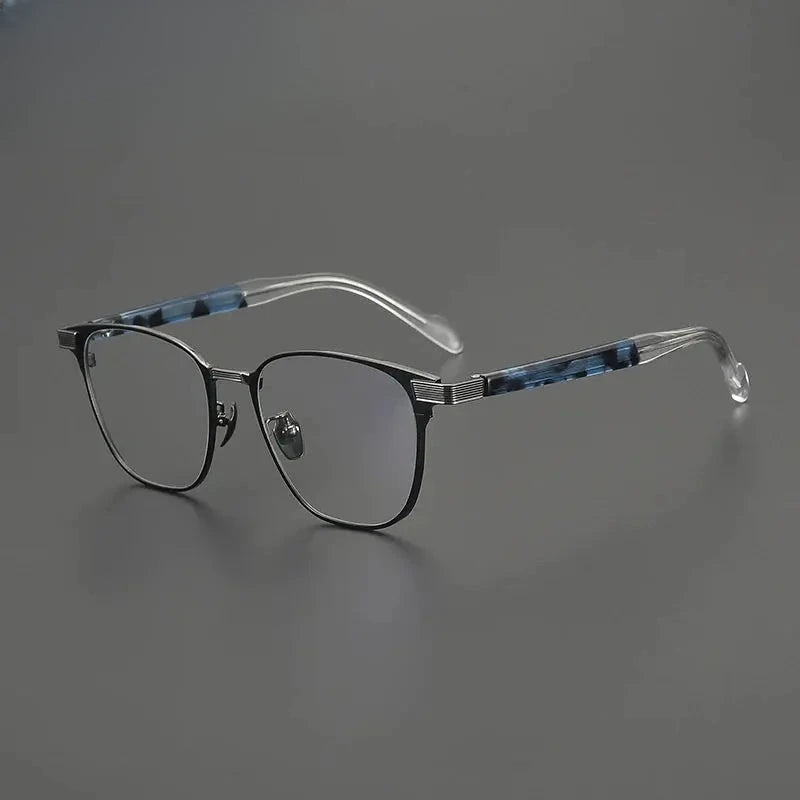 Men's Square Full Rim Titanium Oversized Prescription Glasses 190075 — view 6 | Rx Spectacle