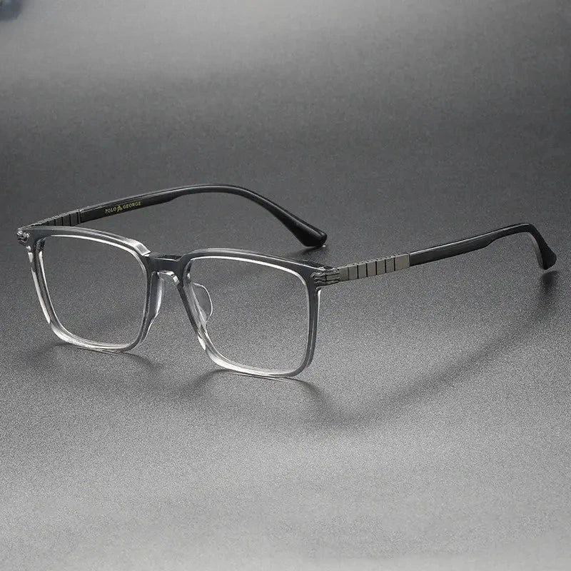 Unisex Square Full Rim Titanium Prescription Glasses 29630 — view 7 | Rx Spectacle
