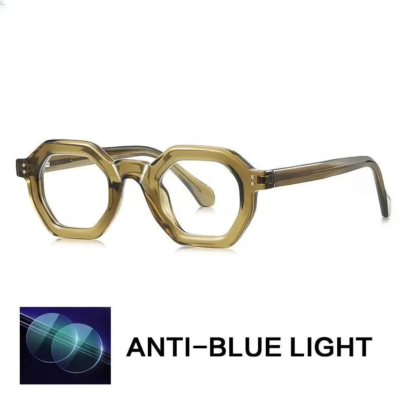 Unisex Polygon Full Rim Titanium Reading Glasses Gxy2050 — view 8 | Rx Spectacle