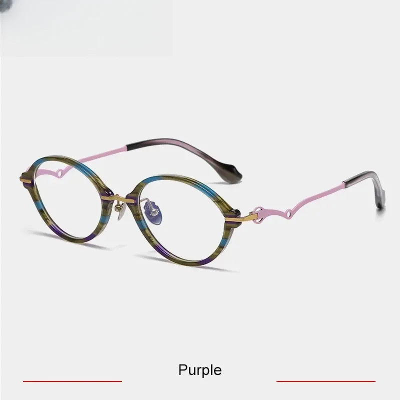 Women's Oval Full Rim Titanium Prescription Glasses 56075 — view 6 | Rx Spectacle