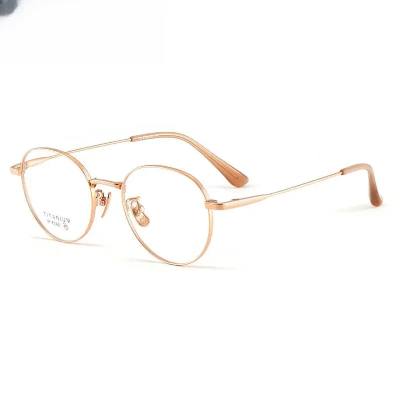 Women's Oval Full Rim Titanium Prescription Glasses 406142 — view 7 | Rx Spectacle