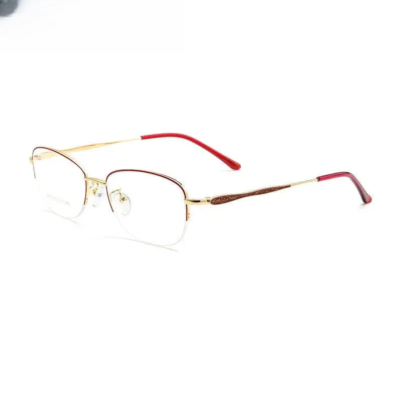 Women's Oval Semi-Rimless Alloy Prescription Glasses 383003 — view 7 | Rx Spectacle