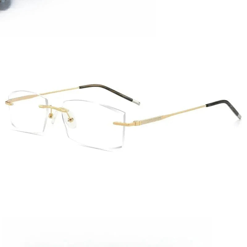 Men's Square Rimless Titanium Prescription Glasses 369012 — view 5 | Rx Spectacle
