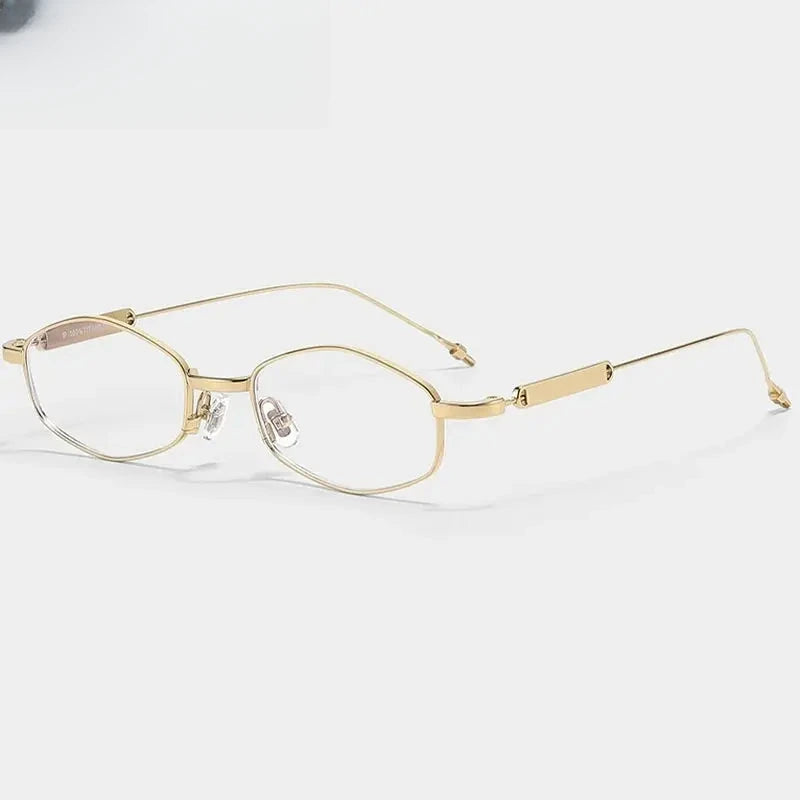 Unisex Oval Full Rim Titanium Prescription Glasses 778218 — view 5 | Rx Spectacle