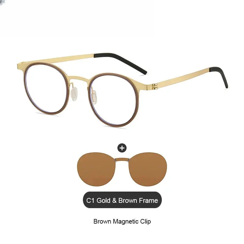 Women's Round Full Rim TR90 Clip-On Prescription Glasses 79064 — view 8 | Rx Spectacle