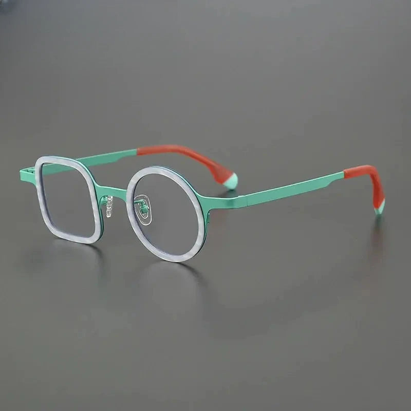 Women's Square Full Rim Titanium Prescription Glasses Gxyj185886 — view 8 | Rx Spectacle