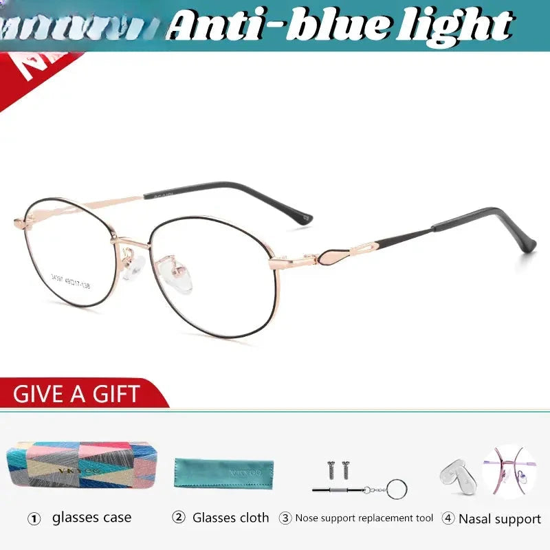 Women's Oval Full Rim Alloy Reading Glasses 34397 — view 7 | Rx Spectacle