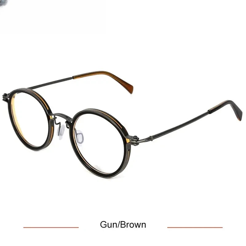Men's Round Full Rim Titanium Prescription Glasses 55860 — view 7 | Rx Spectacle
