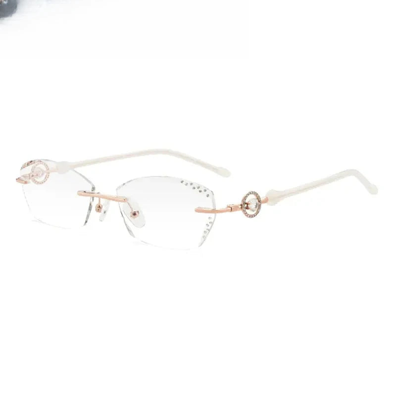 Women's Oval Rimless Titanium Prescription Glasses 90375 — view 5 | Rx Spectacle