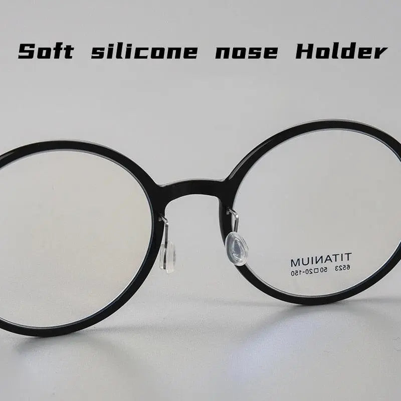 Unisex Round Full Rim Titanium Screwless Prescription Glasses 6523hs — view 13 | Rx Spectacle