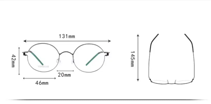 Women's Square Full Rim Titanium Screwless Prescription Glasses 634137 — view 8 | Rx Spectacle