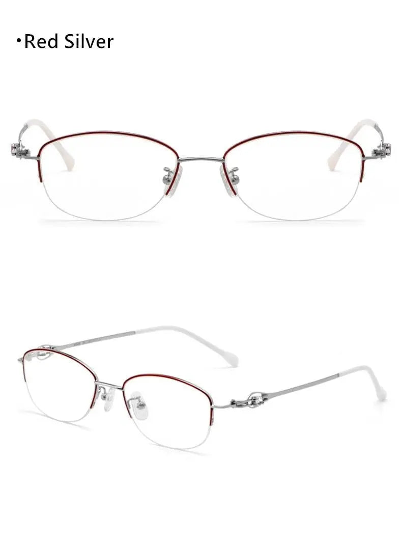 Women's Semi-Rimless Alloy Prescription Glasses 8020Z — view 19 | Rx Spectacle