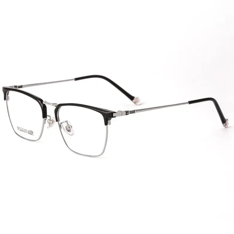 Unisex Square Full Rim Titanium Prescription Glasses 8628 — view 10 | Rx Spectacle