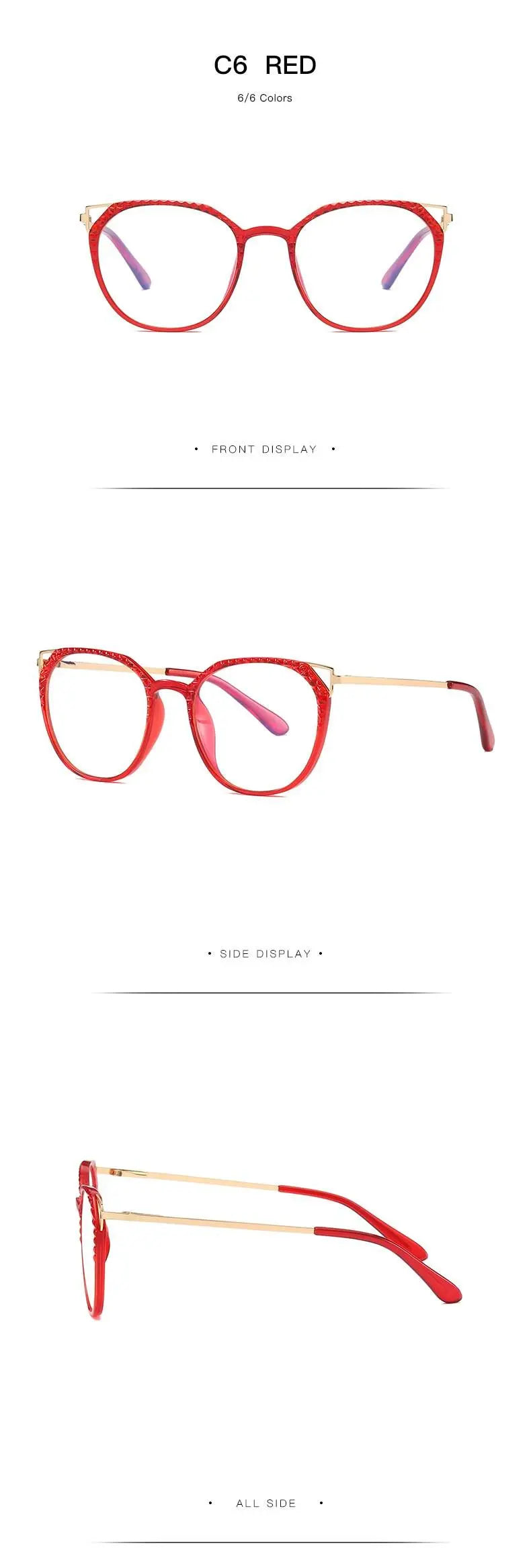 Women's Round Full Rim TR90 Prescription Glasses 2054 — view 22 | Rx Spectacle