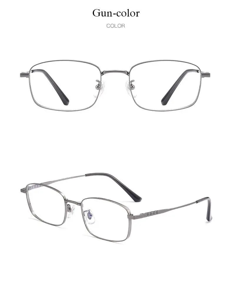 Unisex Full Rim Titanium Prescription Glasses P15303 — view 10 | Rx Spectacle