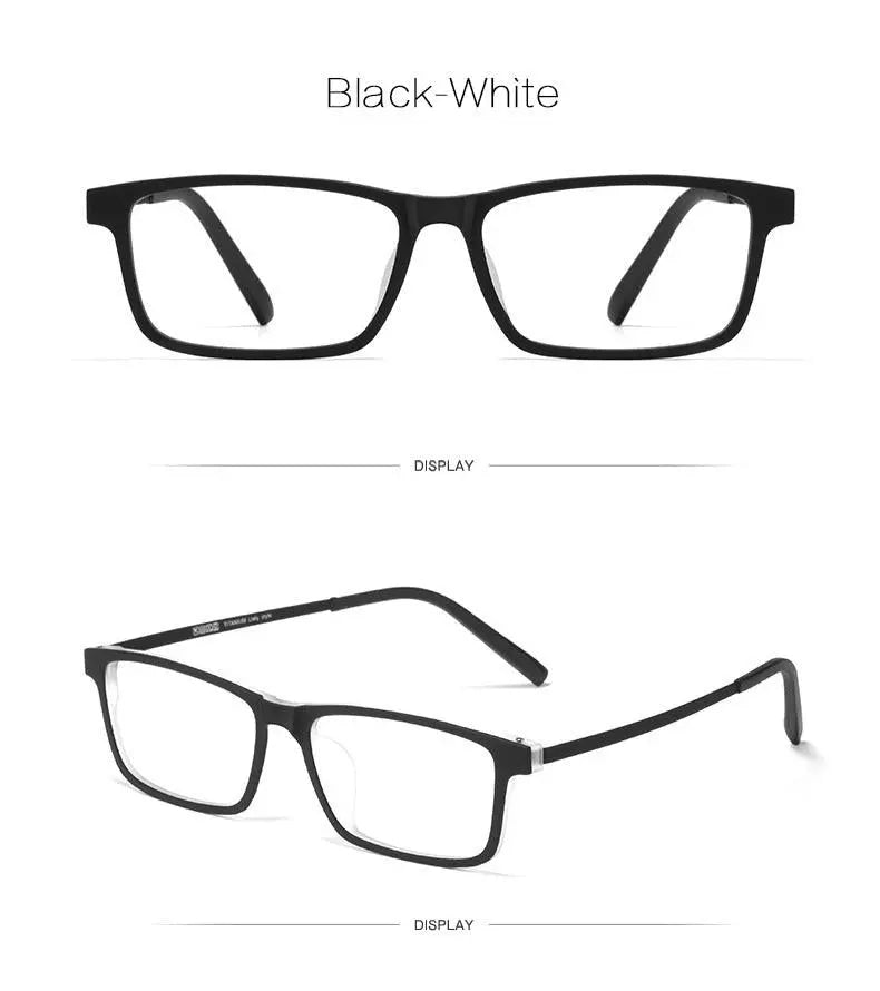 Unisex Rectangular Full Rim Titanium Prescription Glasses 8836x — view 14 | Rx Spectacle