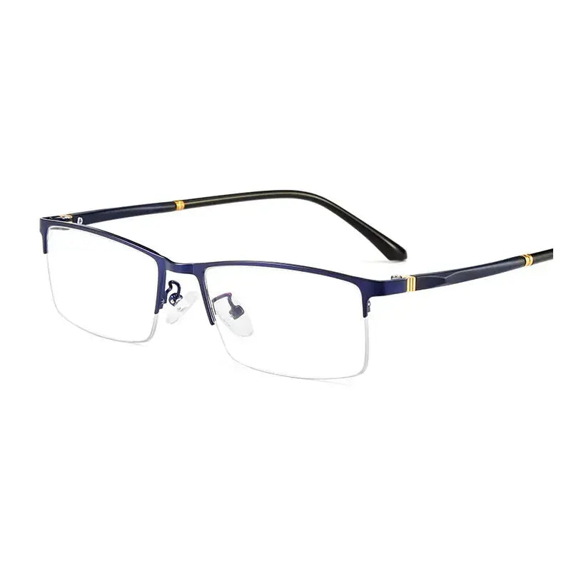 Unisex Rectangular Semi-Rimless Alloy Prescription Glasses 928000 — view 5 | Rx Spectacle