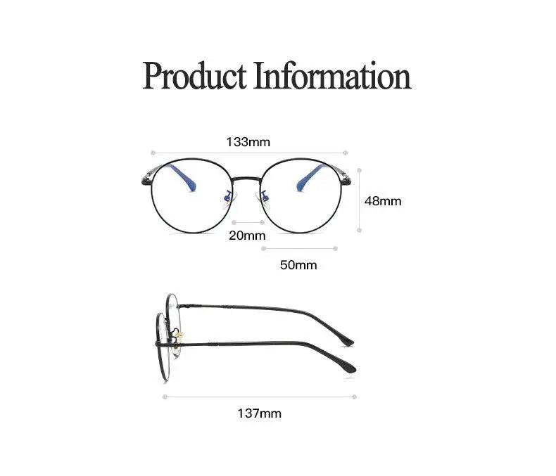 Unisex Round Full Rim Alloy Prescription Glasses 61099 — view 13 | Rx Spectacle