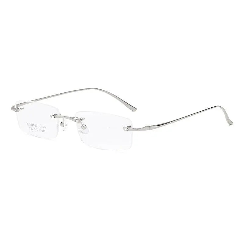 Unisex Square Rimless Titanium Prescription Glasses 2230 — view 11 | Rx Spectacle