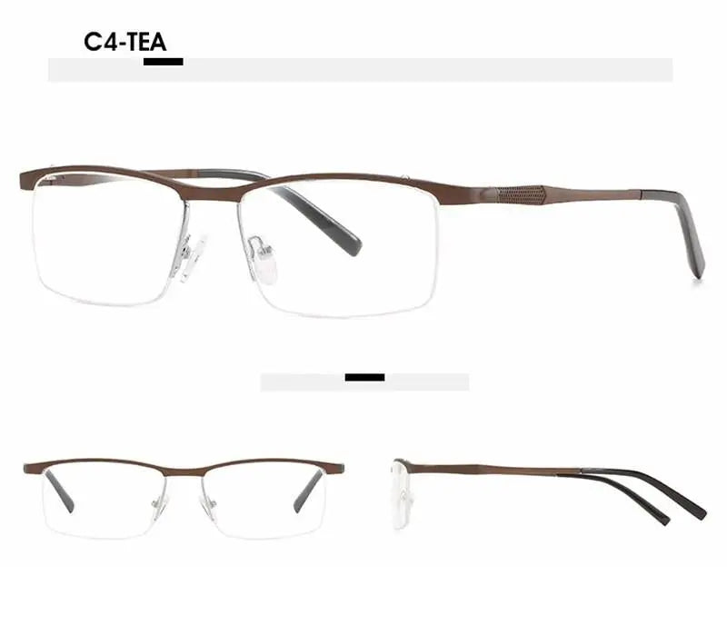 Unisex Square Semi-Rimless Alloy Prescription Glasses 6303 — view 15 | Rx Spectacle
